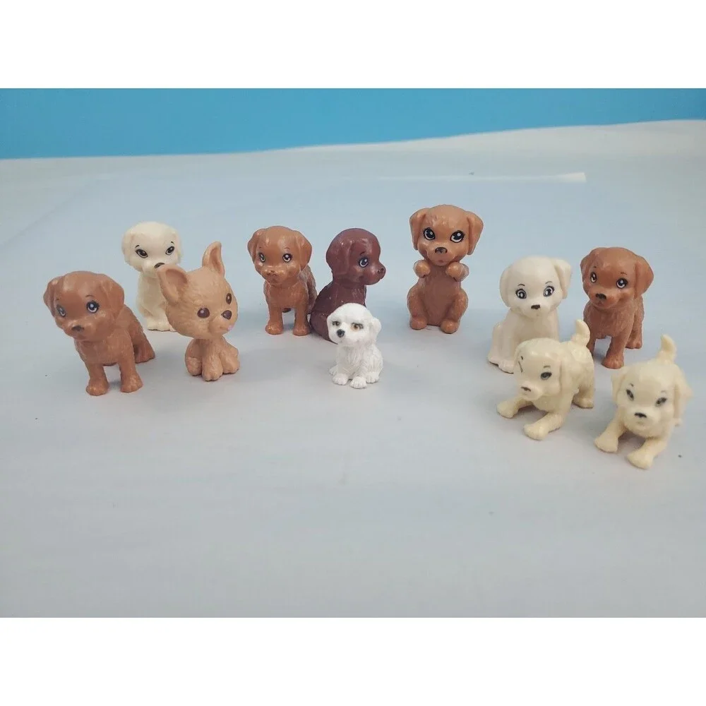 Lot  Of 10 Toy Puppy  Figure Barbie Mattel Kelly Chelsea Replacement Cake Topper